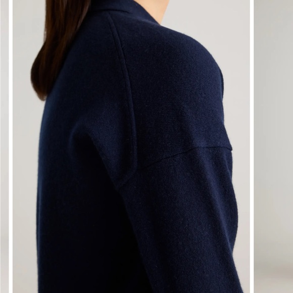 Quince Mongolian Cashmere Polo Sweater in True Navy - Picture 3 of 9